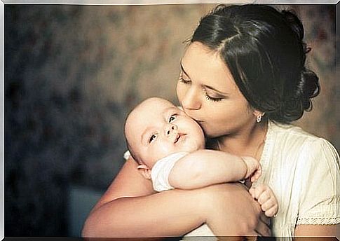 Happy mother during breastfeeding