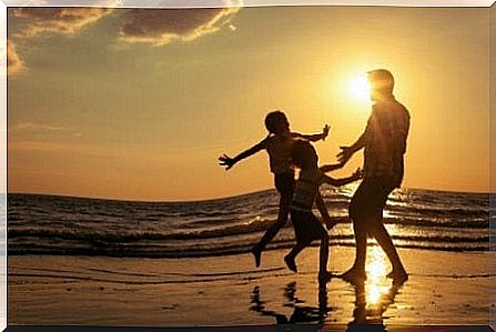 Dad, you are important too!  Father with children on the beach