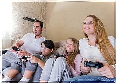 Best friends?  Parents and children play video games together