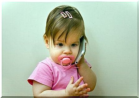 Child on the phone