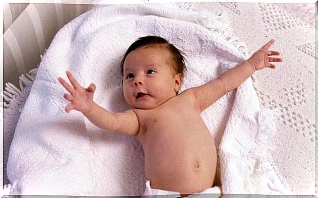 The Moro reflex or cling reflex in babies