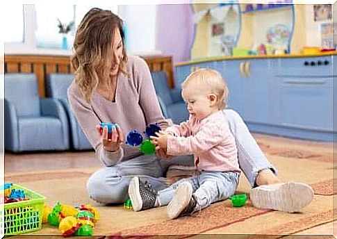 Baby Talk: Mother is playing with her baby